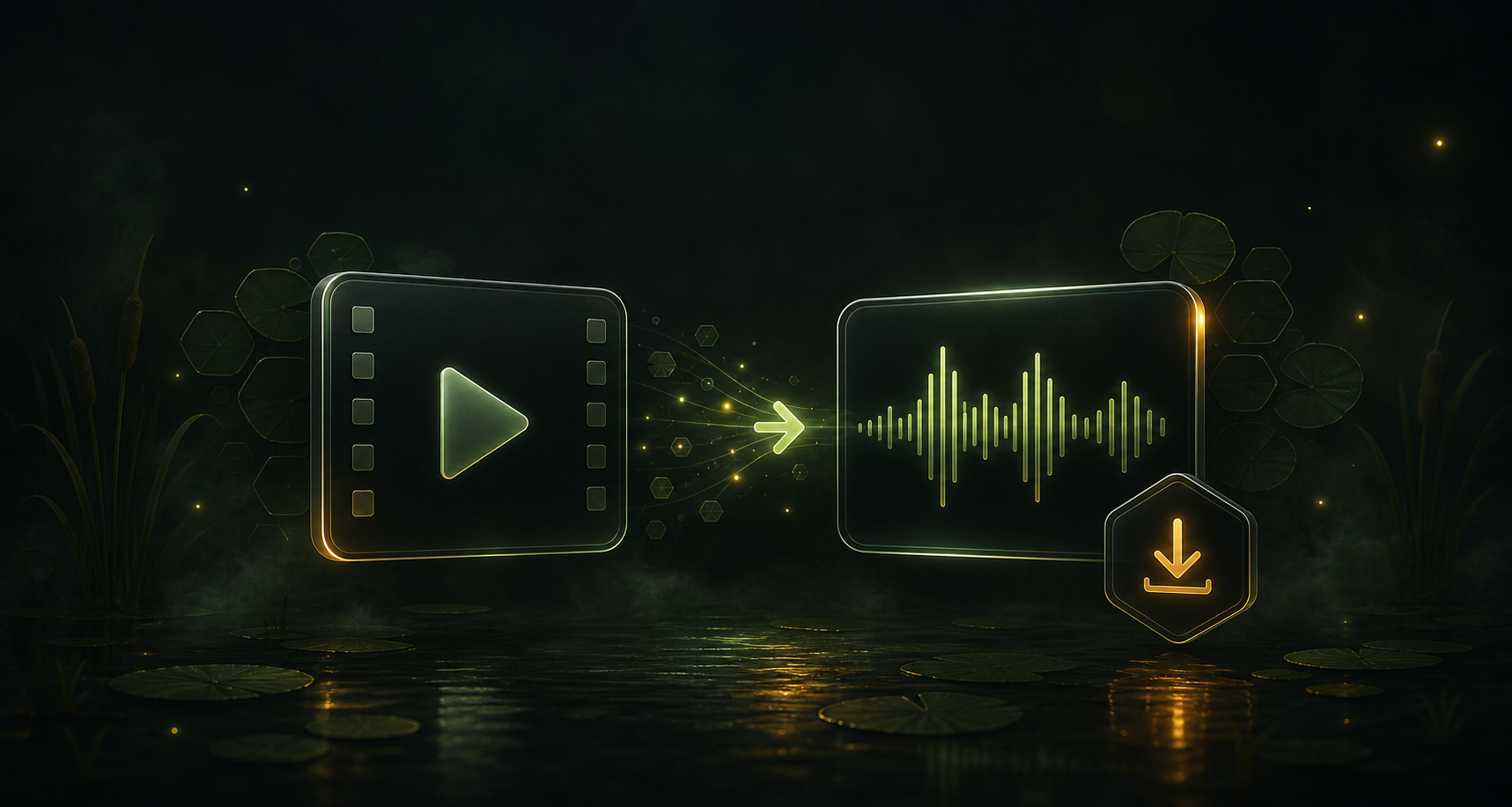 Video converting into an audio waveform in the BeeTales night swamp